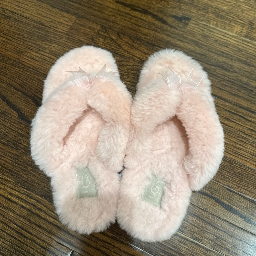 UGG Pink Fluffy Slippers
